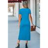 Women's Fashion Summer Spring Solid Color Print Sleeveless O-Neck High Waist Casual Dresses