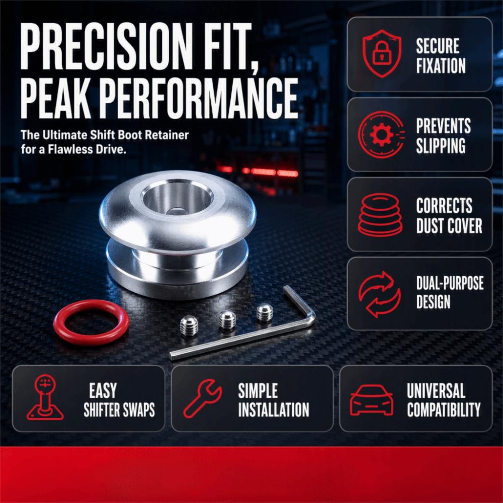 Universal Fit Shift Boot Retainer Aluminum Alloy Shift Knob Boot Retainer  Vehicle Shifter System