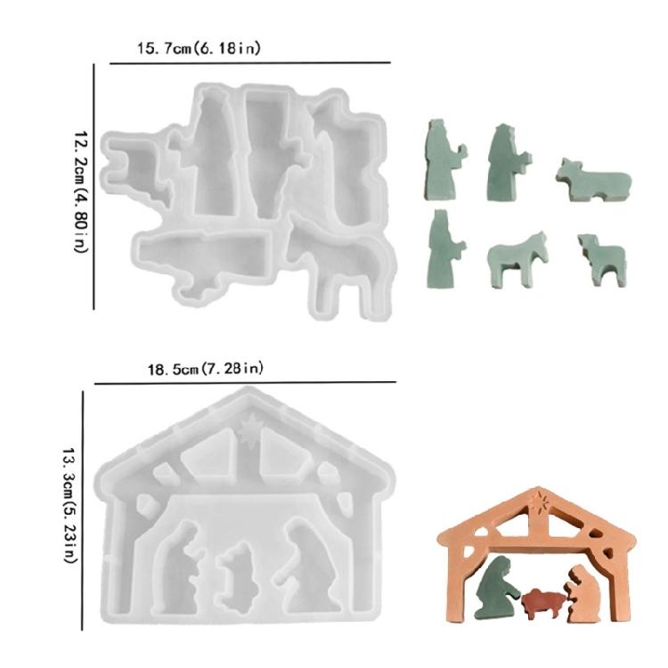 2 Pack Resin Mold Prayer Theme Silicone Ornament Mold Religious Decorative Moulds for Creating Decorative Ornament