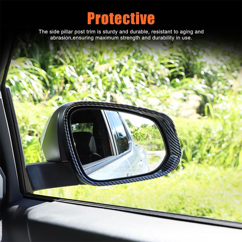 ABS plastic carbon fiber Car Rearview mirror rain eyebrow decorative frame Suitable for Toyota Tacoma/Alphard/Vellfire 2024+