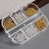 1 Box Metal Chain Nail Art Charms Multi-Shape Golden Silvery Rose Gold Black Nails Chain Diy Nail Supplies Manicure Accessories
