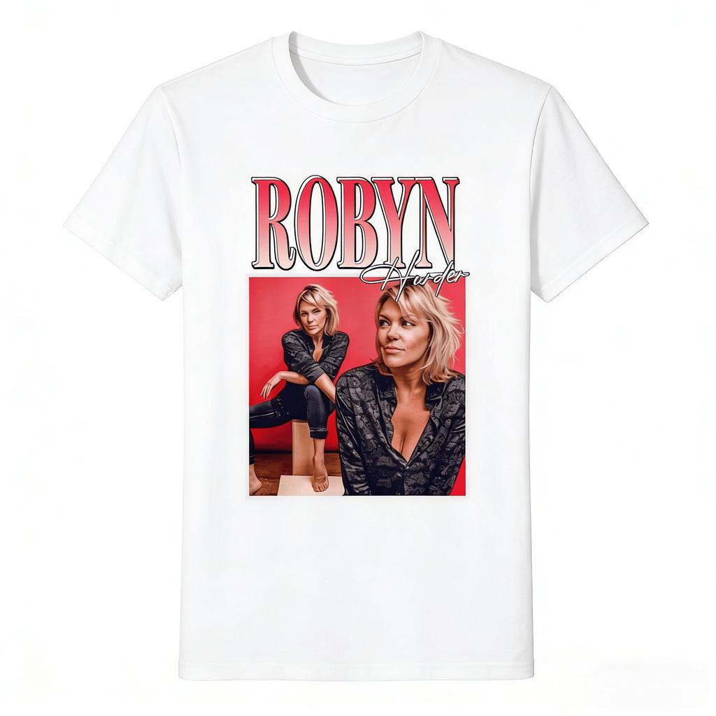 Robyn Hurder Camiseta Clásica Unisex Unisex Cuello Redondo 100% Algodón Manga Corta Y2k Oversize Moda Popular Camiseta Regalos para Fans Nuevo