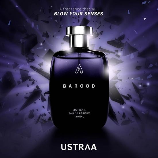 Ustraa Barood Eau De Parfume For Men - 100 ml - with Warm, smokey, sweet and musky scents. Luxury perfume for men
