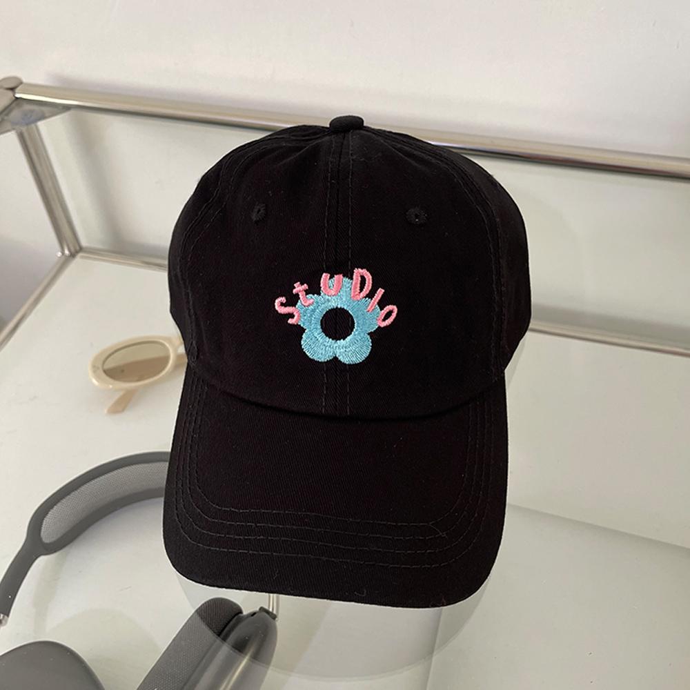 Casquettes de baseball brodées pour femmes, chapeau snapback, calotte souple, casquette à visière, mode, pare-soleil, fleurs, couleurs contrastées, couvre-chef mignon