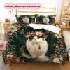 Vintage floral wreath animal  Pattern Bedding Quilt Set Quilt Cover Pillowcase Home Decoration  Gift (1 * duvet cover + 2 * pillowcase, without core)