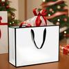 10 unidades Bolsas de Regalo Blancas y Negras, 35x25x11cm Bolsas de Regalo Grandes con Asas, Bolsas de Papel Kraft para Compras Envoltura de Regalo para Boda