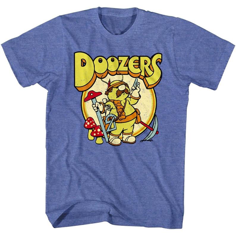 

Fraggle Rock Doozers T-shirt Mushrooms Working Tools Cave Men s Graphic Tee L