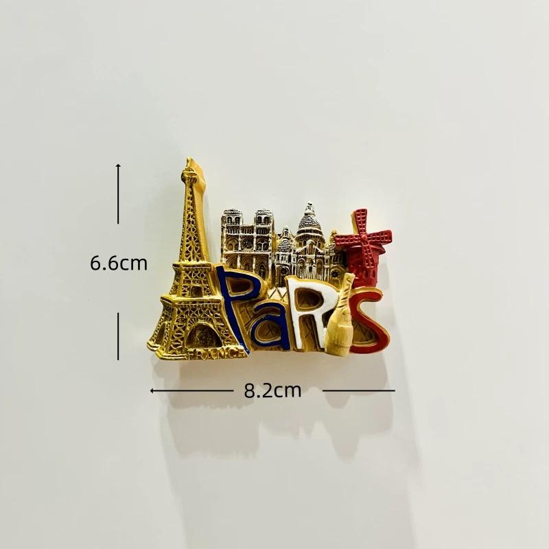 Frankreich Paris Saint Michel Berg Harz Kühlschrankmagnet Aufkleber Reise Souvenir Geschenk Landschaft Kühlschrankmagnet Heimküche Dekoration