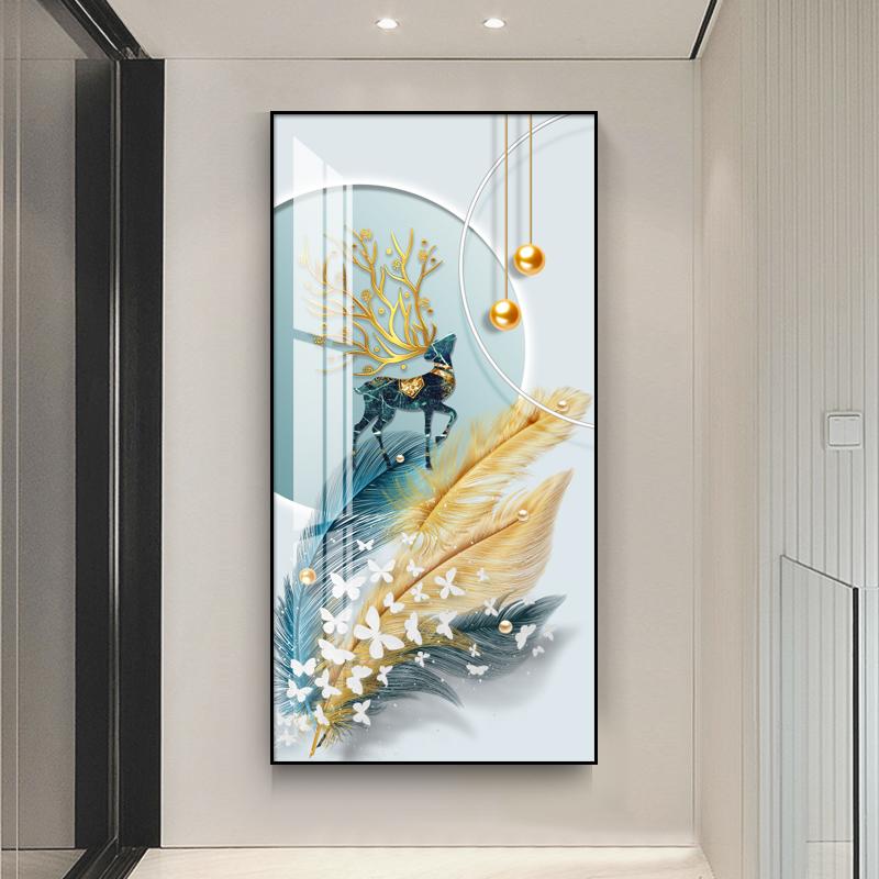 Nordic Luxury Decorative Painting Printed On Canvas Modern Feathers Posters Prints Wall Pictures for Porch Aisle Home Decor