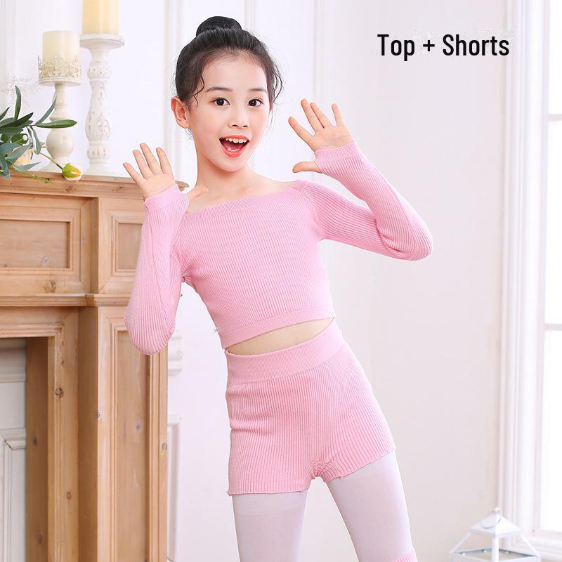 Children's Gray Winter Dance Sweater & Shawl - Stylish Exercise Jacket/Waistcoat for Girls