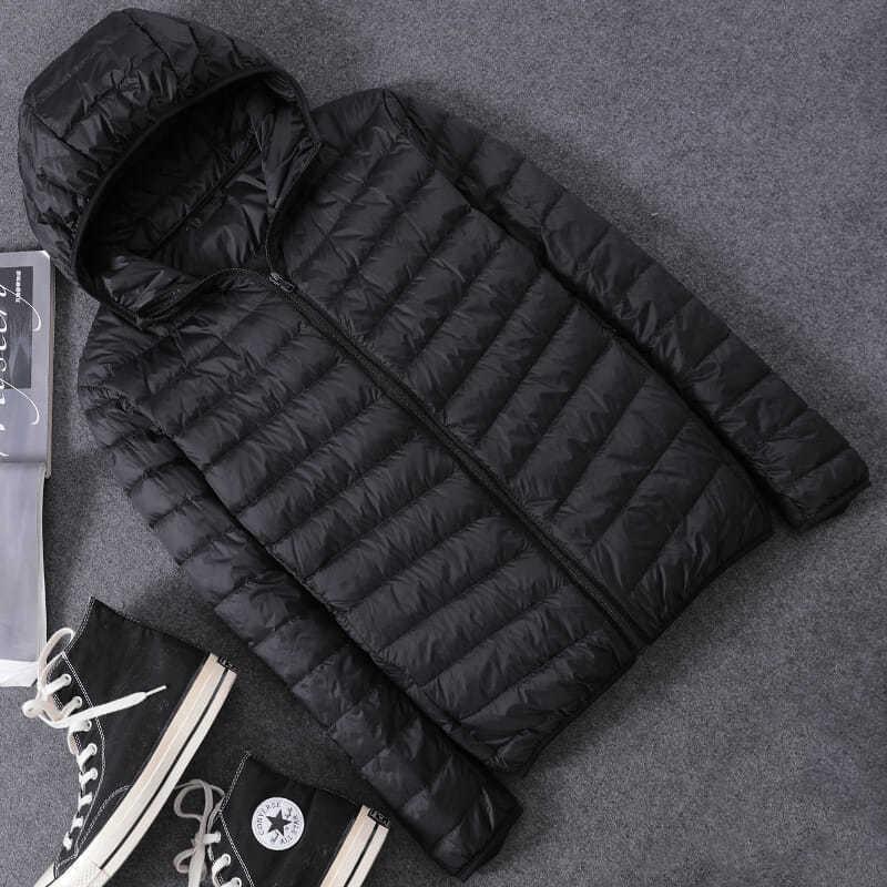 Men's 2026 Slim Fit Lightweight Hooded Cotton Jacket - Casual Striped Design, Warm and Stylish