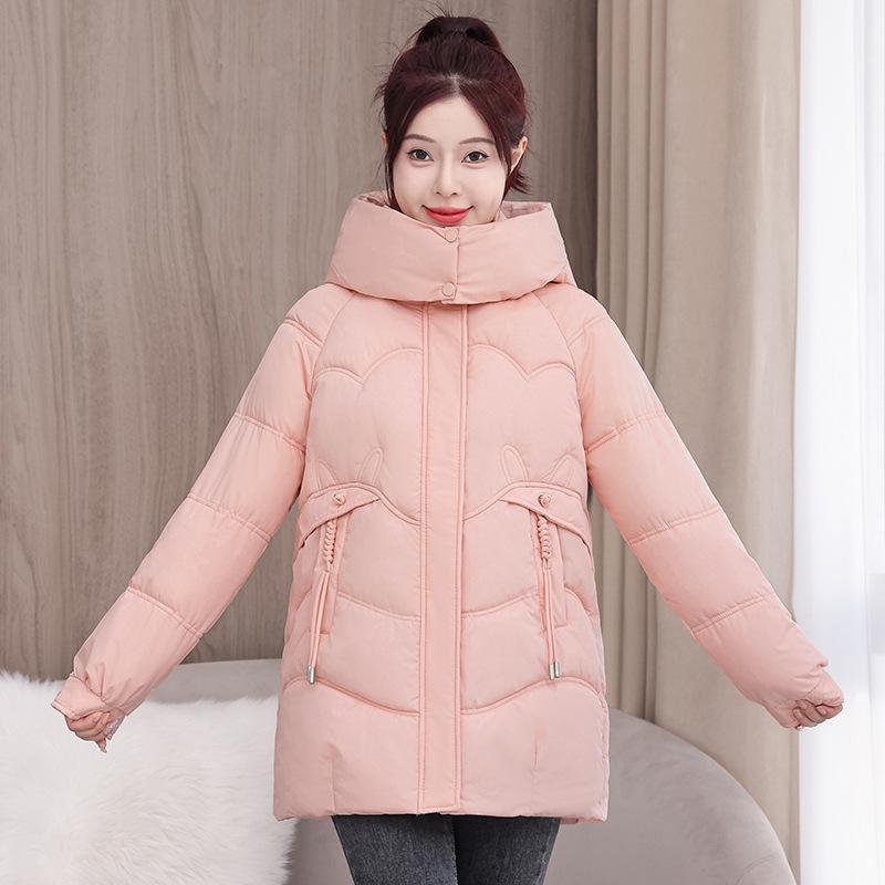 High-end Bread Clothes Down Cotton Clothes Women's Winter New Korean Thickened Medium and Long Cotton Clothes Loose Coat Tide