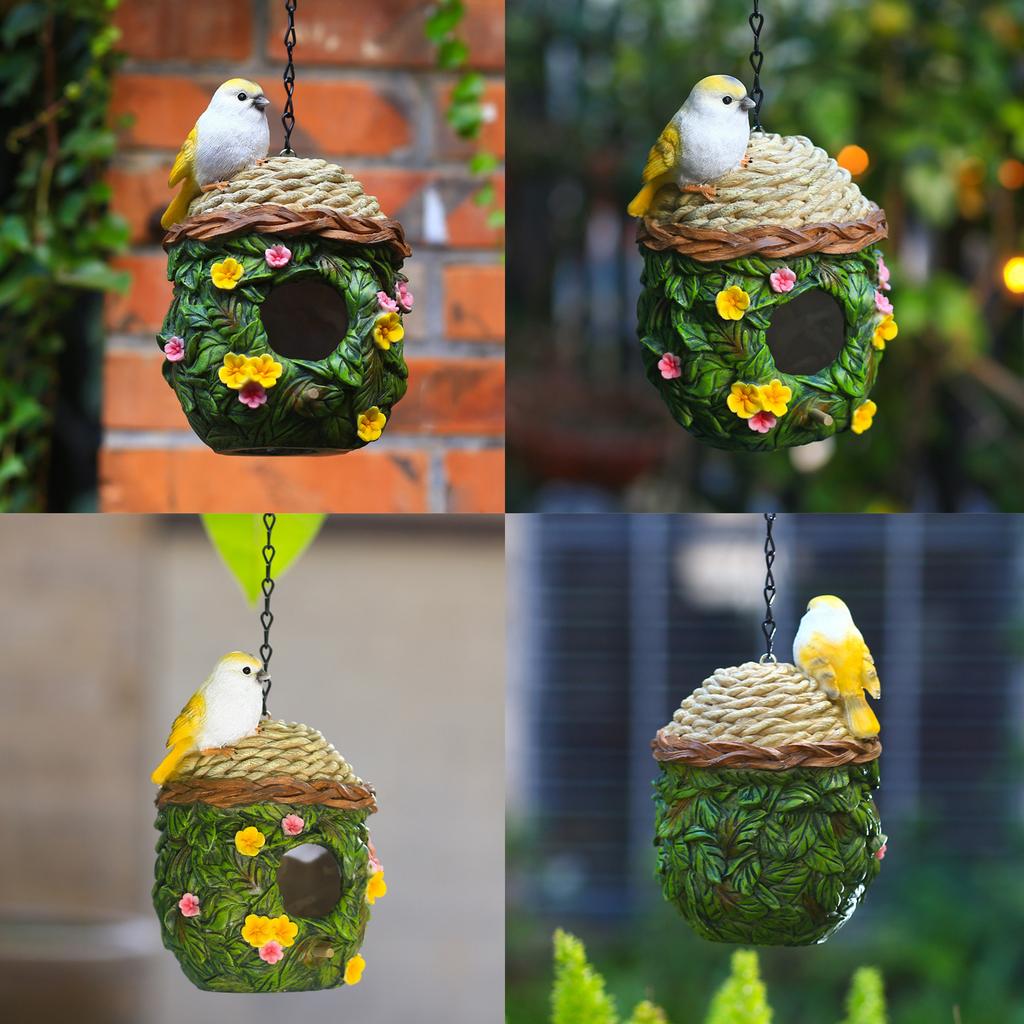 Hanging Bird House Decorative Cute Cage for Bird Outdoor Resin Bird House Hanging   Ornament Bird Box Figurine For Cockatoo NaMacaw Parakeet Finche