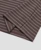 AGOD Contrast Denim Collar Stripe Half T-Shirt [Brown]