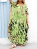 Kvinner Oversized Maxi Dress Tie Die trykt V-hals Beach Robe Cover Ups