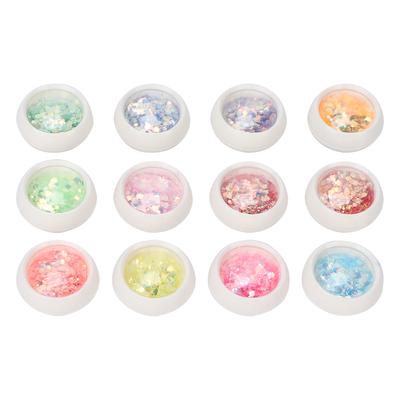 12 Cajas Lentejuelas para Uñas Artísticas Brillo para Uñas Artísticas DIY Escamas en Polvo Decoración de Manicura