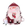 Animation CR7 Print Color Blocking Backpack Simple Niche School Bag for Male and Female Students Long Distance Travel Bag