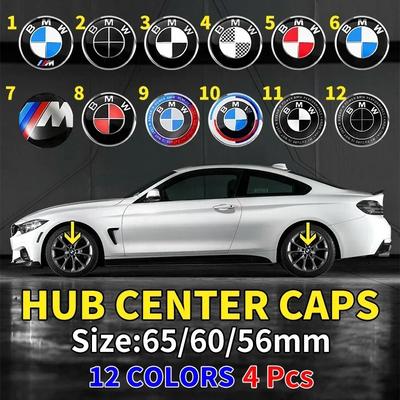 4PCS 56MM 60MM 65MM Car Wheel Hub Center Caps Sticker Rim Cover Badge Emblem for BMW E39 E87 E60 E46 E53 E90 F10 F20 F25 F30 X5