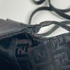 Fendi Zucchino Bag Flap Pochette Crossbody Shoulder Bag Canvas/Leather Black