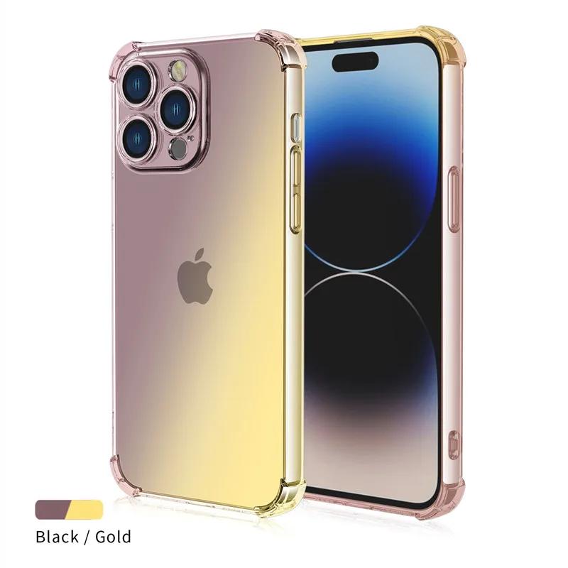 

Gradient Airbag TPU Case For iPhone 16 16e 15 Pro Max 14 Plus 13 12 Mini 11 XR XS Max SE Cover Shockproof Fundas Coque Shell For iPhone 13 Mini