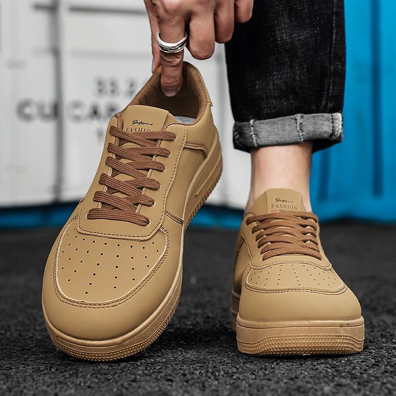 Men's Oversized Breathable Fashionable Retro Board Shoes Sports and Casual Shoes Thick Soled White Shoes