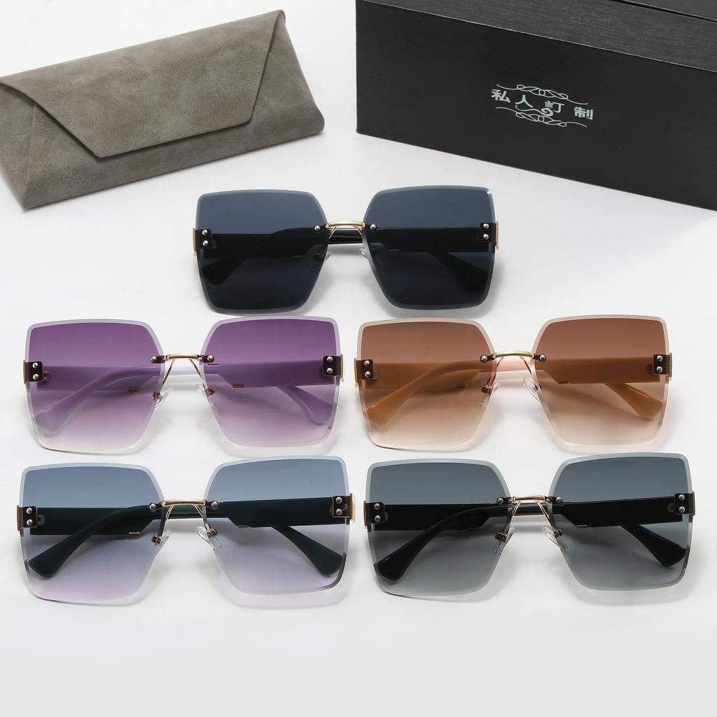 Luxury Square Sunglasses Women Men Brand Designer Vintage Sun Glasses Female Male Fashion Rimless Shades Mirror
