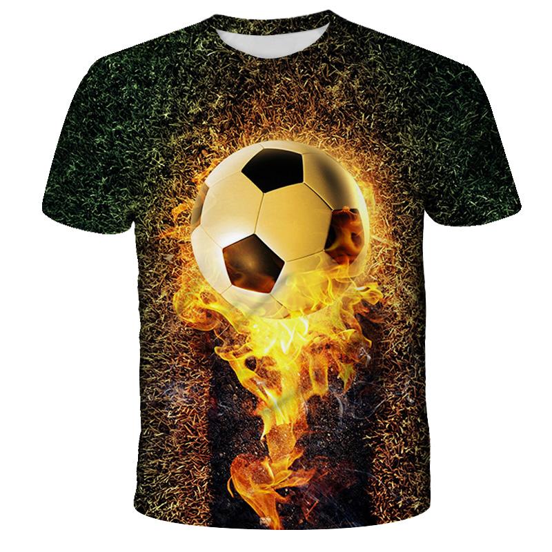 Maglietta con stampa 3D di calcio Kawaii Maglietta per bambini Girocollo Moda estiva Maglietta per ragazzo Ragazza Sport allentata unisex Magliette per abbigliamento per bambini