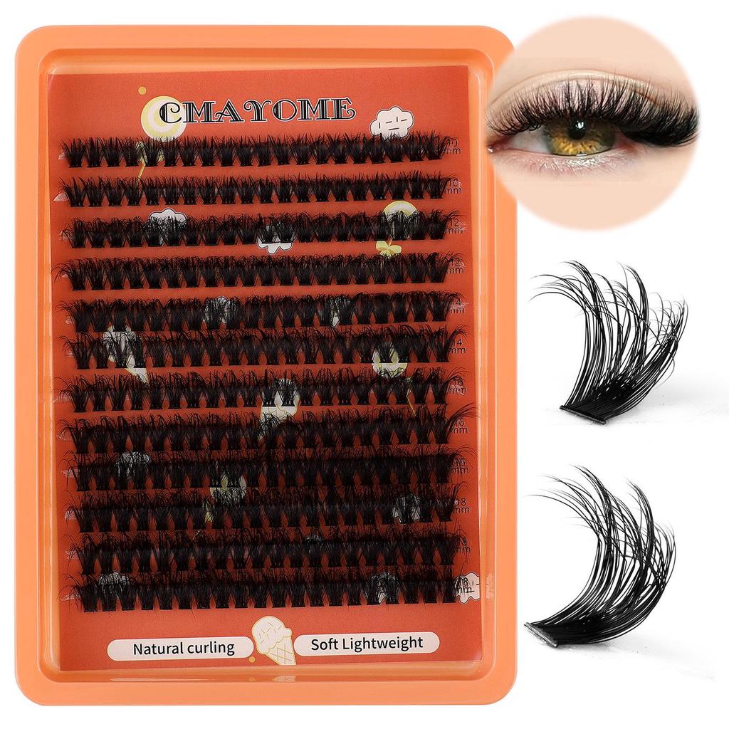 European & American Style D Curl Cluster False Eyelash Kit for Daily DIY Extensions