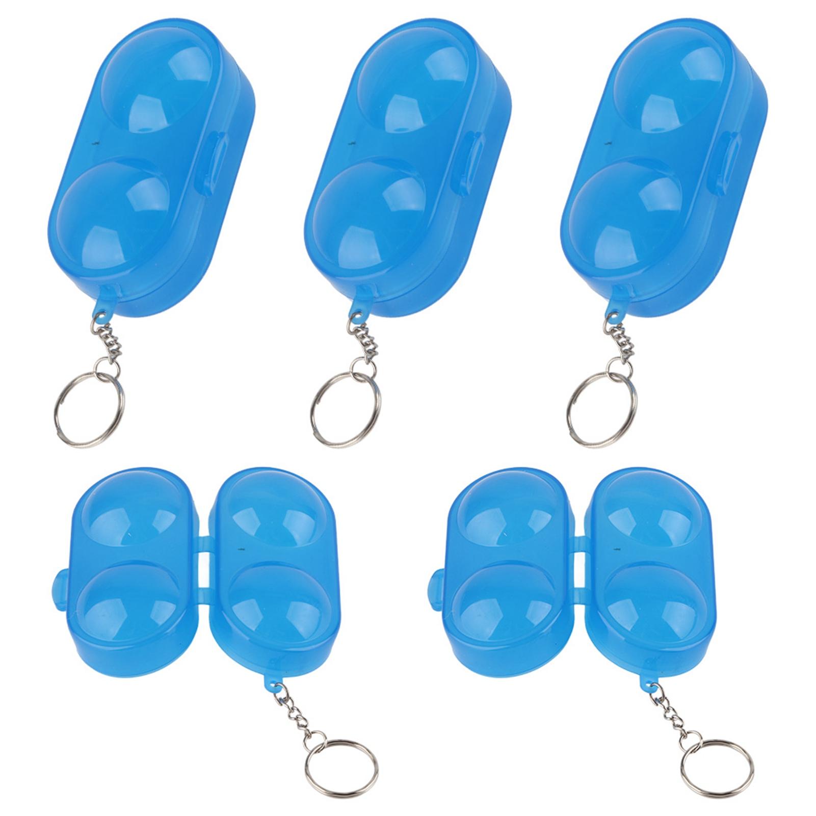 

5Pcs Plastic Table Tennis Storage Box Pong Ball Container Hold 2 Balls with ChainBlue