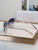 Women's Fashion Rimless Metal Sunglasses CHAIN M1U - UV Protection, Large Frame
