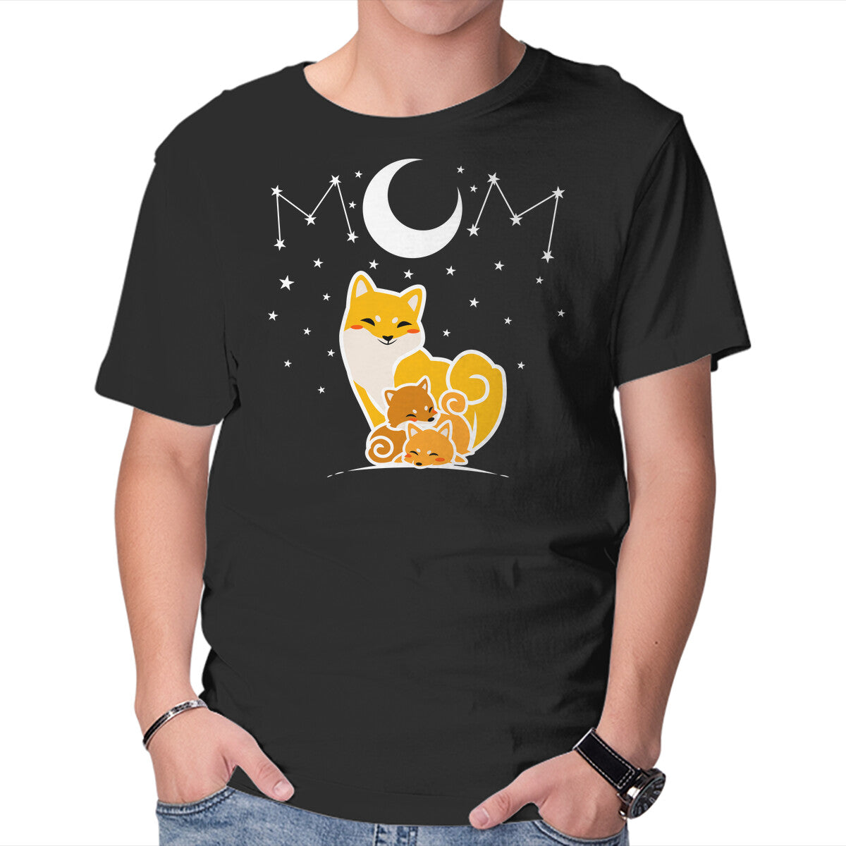 Unisex Crew Neck T-Shirt Shiba Inu Mom Graphic Short Sleeve Casual Tee XS