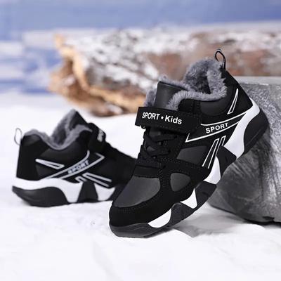  Winter Kinder Schneestiefel Jungen Mädchen Mode wasserdichte warme Schuhe Kinder dicke Mitte rutschfeste Schneestiefel