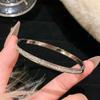 Stainless Steel Minimalist Zircon Bracelet Adjustable Open Bracelet Elegant Jewelry Accessories Gifts for Women Men