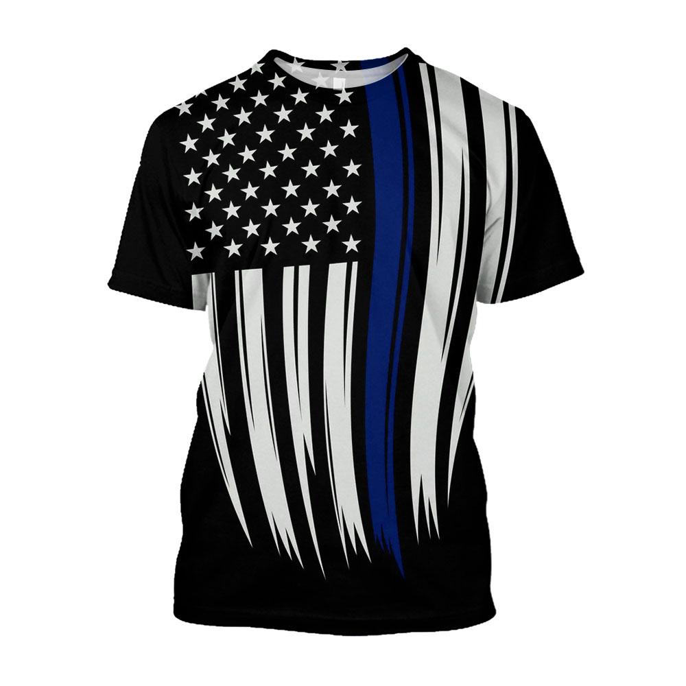 

Men s Retro T-shirt with American Flag, Round Neck Short Sleeved Shirt, Retro Pattern Print, Casual, Summer Fashion