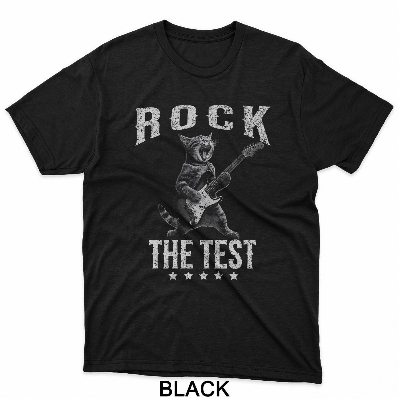 Rock The Test Teacher Test Day Cat Lover State Testing T-Shirt 2XL