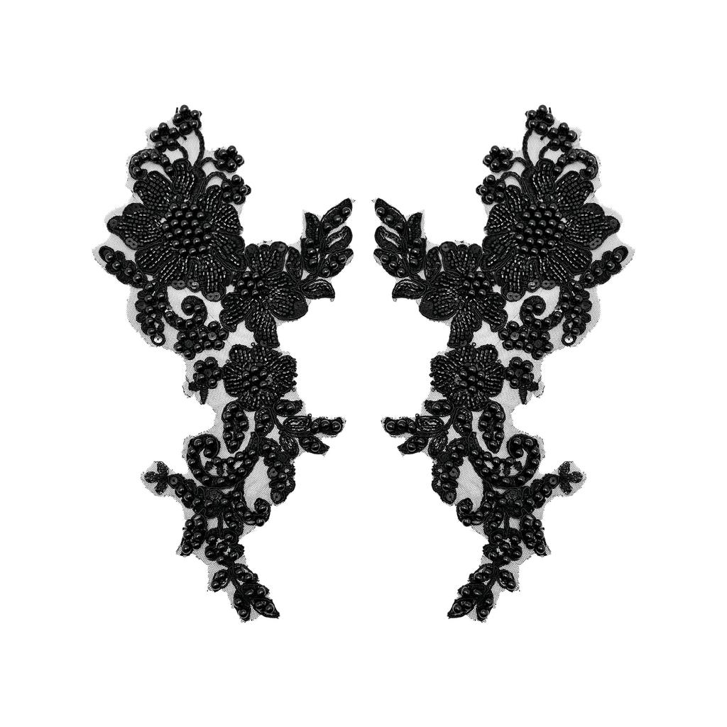 Solid Color Bead Embroidery Flower Cloth Sticker Lace Decoration Wedding Dress Skirt Clothing Diy Jewelry Accessories