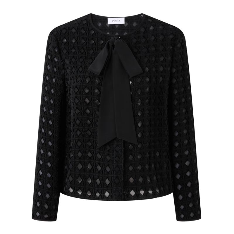 

PORTS Women s 2024 S/S Tie-Neck Long-Sleeve Short Jacket XS