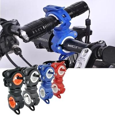 Bike Flashlight Holder 360° Rotation Torch Clip Fixed Bracket Mountain Bike for Cycling Riding Equipment Front Lamp Frame