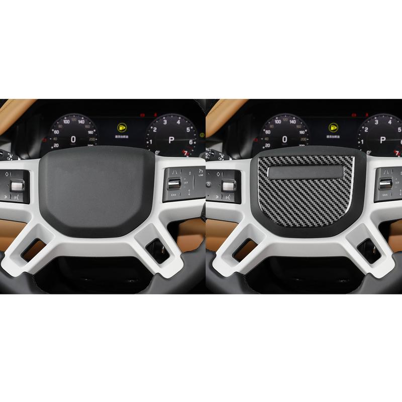 For Land Rover Defender - Auto Car Driving Wheel Decal Trim Cover Sticker Carbon Fiber Decoration Interior Accessories
