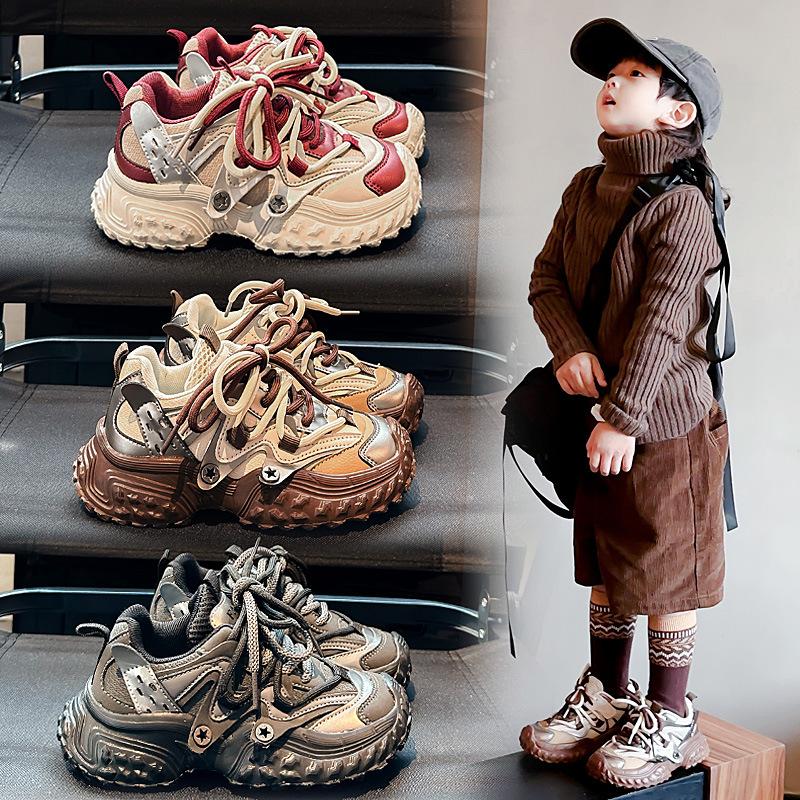 Children's sports shoes 2025 autumn popular fashion versatile baby girl casual shoes boys soft-soled dad shoes trend