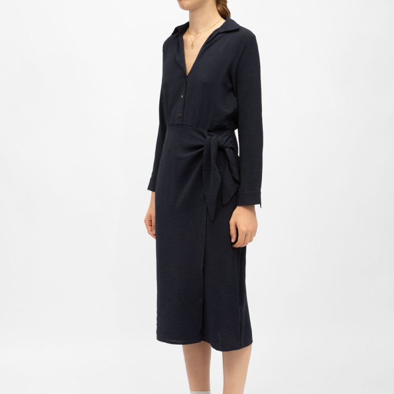 Robe bleu marine rheda col V Femme LA PETITE ETOILE