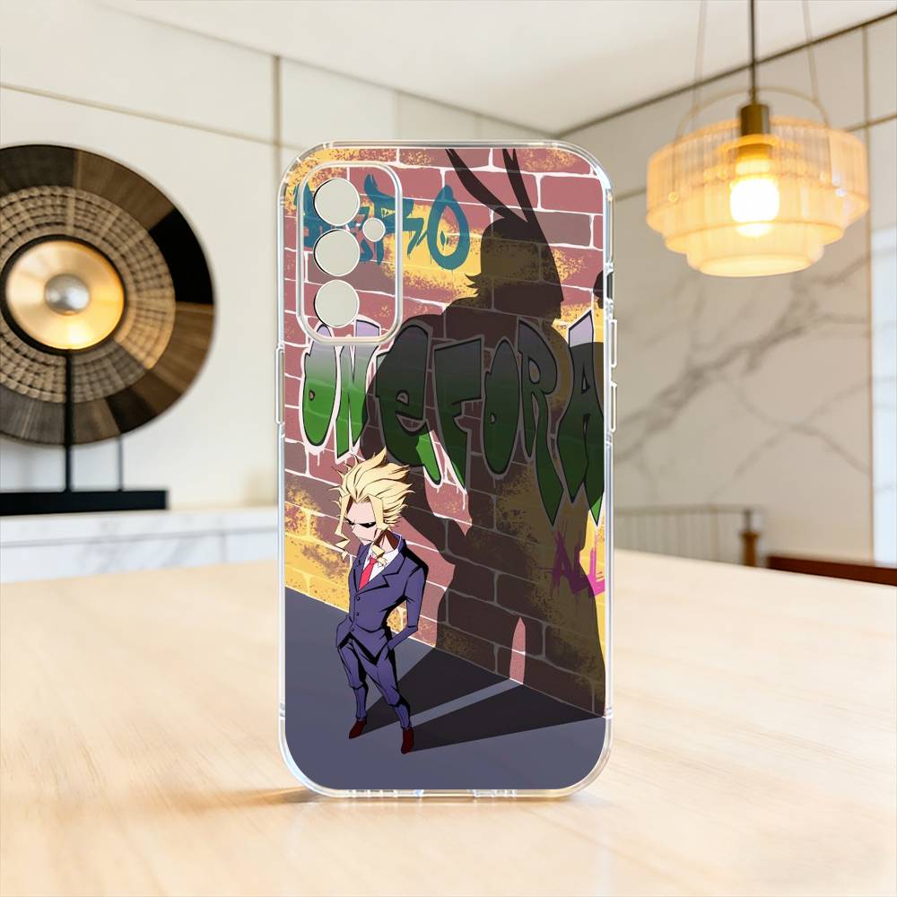 Anime A-All M-Might Anime Phone Case For SamsungA10,12,20,21S,30,31,40,50,51,52,70,71 Transparent Cover