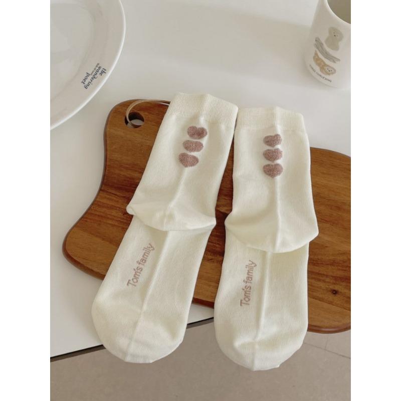 Lady Spring and Autumn Heel Heart To Heart Sweet Wind Show Thin Tube Stack Socks