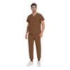 Soild Scrub Working Uniform Suit For Men's Cross V-Neck Short Sleeve Fun T-Shirts Workwear Tee With Pockets