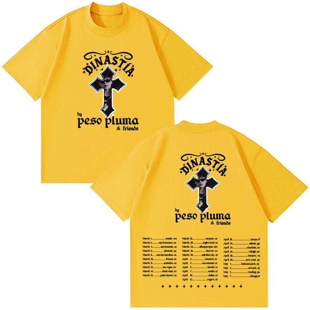 Peso Pluma Dinastia TOUR 2026 Print Tshirt Men Women Fashion Casual Tshirt Shortsleeved Cotton Hiphop Tshirts Streetwear