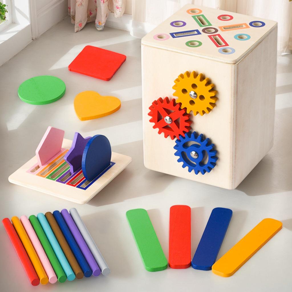 

Wooden Geometric Shape Matching Board - Early Childhood Educational Toy Set