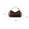 Vintage Solid Color Underarm Bag Large Capacity PU Leather Crossbody Bag Shoulder Bag Women