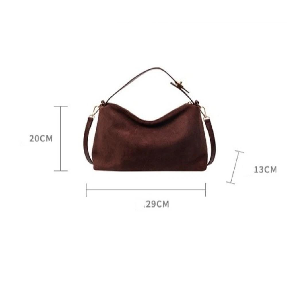 Vintage Solid Color Underarm Bag Large Capacity PU Leather Crossbody Bag Shoulder Bag Women