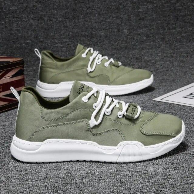 

Мужская новая модная повседневная обувь для верховой езды, летние дышащие парусиновые туфли с дезодорантом, универсальные кроссовки 41 зелёный