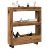 Narrow 3-storey Bathroom Storage Cart, Sofa Side Storage Shelf, Hallway Shelf, 60x18x70cm
